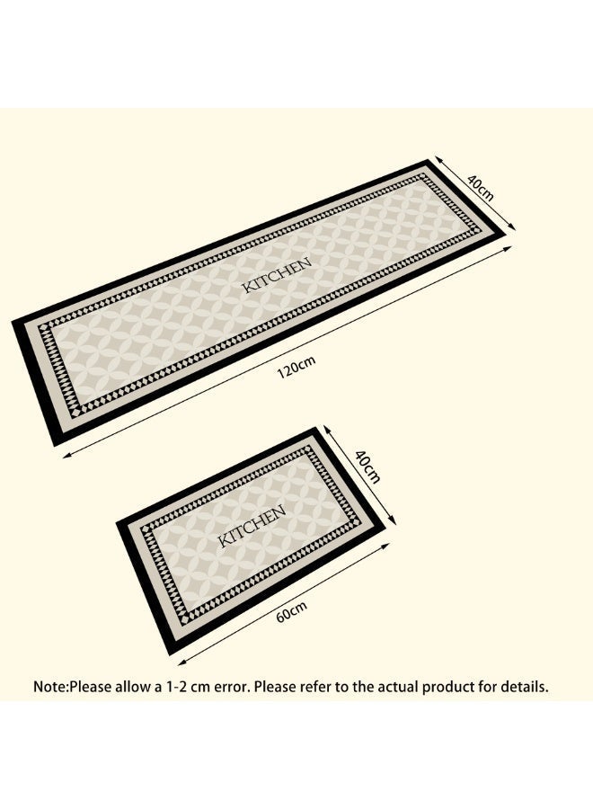أديلي سجاد مطبخ من طين الدياتوم بسمك 3.5 مم، مجموعة 2 قطعة، سجادة ماصة ومريحة ومضادة للانزلاق، سجاد أرضية سريع الجفاف للمطبخ والحمام والغسيل، 40×60 سم + 40×120 سم - Image 2